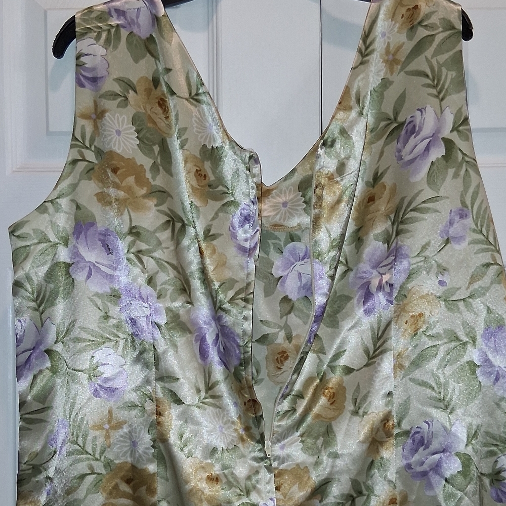 Floral Sheer Green and Purple Dress - Picture 10 of 14
